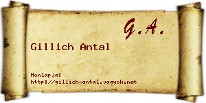 Gillich Antal névjegykártya
